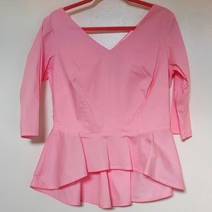 PinUp Girl pink peplum top